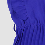 Zeagoo Women's Casual Loose Jumpsuit V Neck Sleeveless Solid Ruffle Pleated Wide-leg Long Playsuit with Belt