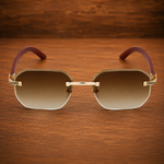 Luxury Rimless Geometric Sunglasses