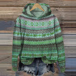 V|C - Hooded Patterned Knit Sweater Joyce