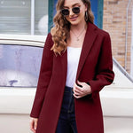Lapel Single Breasted Wool Blend Trench Coat - Zeagoo (Us Only)