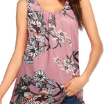 Floral Print Loose Flowy Tunic Tank Top - Zeagoo (Us Only)