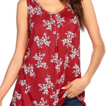 Floral Print Loose Flowy Tunic Tank Top - Zeagoo (Us Only)