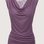 Zeagoo Elegant Tops Women's Pleated Tops Sleeveless Shirt (DE Only)