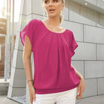 Zeagoo Women's Chiffon Lace Batwing Sleeve Blouse Tops