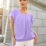 Zeagoo Women's Chiffon Lace Batwing Sleeve Blouse Tops