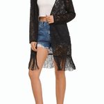 Lace Cover Up Tassel Sheer Cardigan - Zeagoo (Us Only)