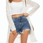 Lace Cover Up Tassel Sheer Cardigan - Zeagoo (Us Only)