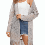 Lace Cover Up Tassel Sheer Cardigan - Zeagoo (Us Only)