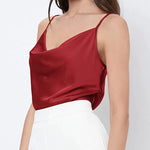 Zeagoo Women's Cowl Neck Satin Camisole