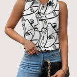 Zeagoo Sleeveless Blouses Summer Casual Button Down Shirts