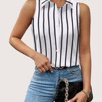 Zeagoo Sleeveless Blouses Summer Casual Button Down Shirts