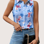 Zeagoo Sleeveless Blouses Summer Casual Button Down Shirts