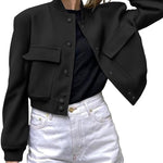 Zeagoo Women Bomber Jacket Casual Button Down Shackets