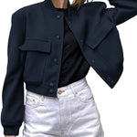 Zeagoo Women Bomber Jacket Casual Button Down Shackets