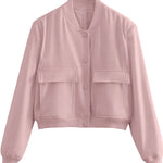 Zeagoo Women Bomber Jacket Casual Button Down Shackets