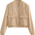 Zeagoo Women Bomber Jacket Casual Button Down Shackets