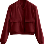 Zeagoo Women Bomber Jacket Casual Button Down Shackets