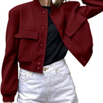 Zeagoo Women Bomber Jacket Casual Button Down Shackets