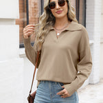 Zeagoo Women's Fall Striped Sweater V Neck Oversized Knitted Tops