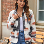 Zeagoo Women's Cozy Fleece Jacket Western Aztec Print Coat