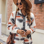 Zeagoo Women's Cozy Fleece Jacket Western Aztec Print Coat