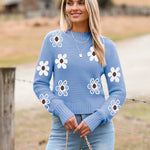 Zeagoo Women's Fall Crewneck Cropped Sweater