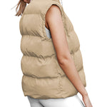 Zeagoo Women Sleeveless Warm Jackets Casual Stand Collar Puffer Vest