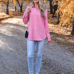 Zeagoo Long Sleeve Plaid Shirt for Women Flannel Button Down Shirts