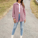 Zeagoo Long Sleeve Plaid Shirt for Women Flannel Button Down Shirts
