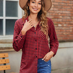 Zeagoo Long Sleeve Plaid Shirt for Women Flannel Button Down Shirts