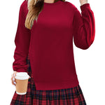 Zeagoo Women Oversized Sweatshirt Plaid Patchwork Dress
