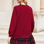 Zeagoo Women Oversized Sweatshirt Plaid Patchwork Dress