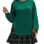 Zeagoo Women Oversized Sweatshirt Plaid Patchwork Dress