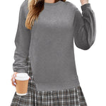Zeagoo Women Oversized Sweatshirt Plaid Patchwork Dress