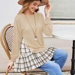 Zeagoo Women Oversized Sweatshirt Plaid Patchwork Dress