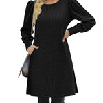 Zeagoo Women Knit Dress Puff Long Sleeve Dress