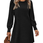 Zeagoo Women Knit Dress Puff Long Sleeve Dress