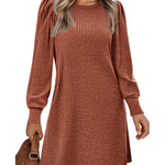 Zeagoo Women Knit Dress Puff Long Sleeve Dress