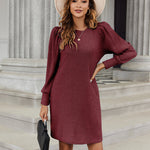 Zeagoo Women Knit Dress Puff Long Sleeve Dress