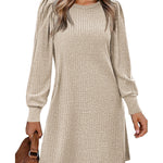 Zeagoo Women Knit Dress Puff Long Sleeve Dress