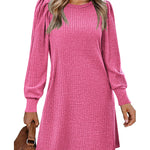 Zeagoo Women Knit Dress Puff Long Sleeve Dress