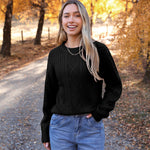 Zeagoo Women's Crew Neck Cable Knit Pullover Sweater