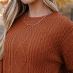 Zeagoo Women's Crew Neck Cable Knit Pullover Sweater