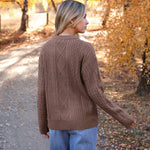 Zeagoo Women's Crew Neck Cable Knit Pullover Sweater