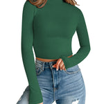 Zeagoo Women Turtleneck Casual Long Sleeve Shirts Tight T-Shirts