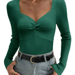 Zeagoo Sweaters for Women Long Sleeve V Neck Ribbed Knit Tops