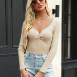 Zeagoo Sweaters for Women Long Sleeve V Neck Ribbed Knit Tops