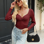 Zeagoo Sweaters for Women Long Sleeve V Neck Ribbed Knit Tops