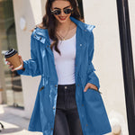 Zeagoo Women Rain Jacket Waterproof Lightweight Long Hooded Raincoat
