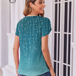 Zeagoo Tops Petal Short Sleeve Casual Crew Neck Shirts